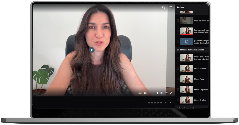 Mockup de notebook mostrando a área de membros com as 9 aulas rápidas de aplicação